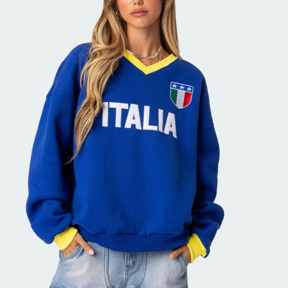 PacSun Edikted Oversized Sweatshirt "Italia," Size XL